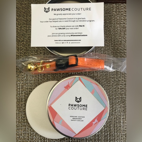 NWT PAWSOME COUTURE Cat Collar- Cotton - Picture 1 of 4